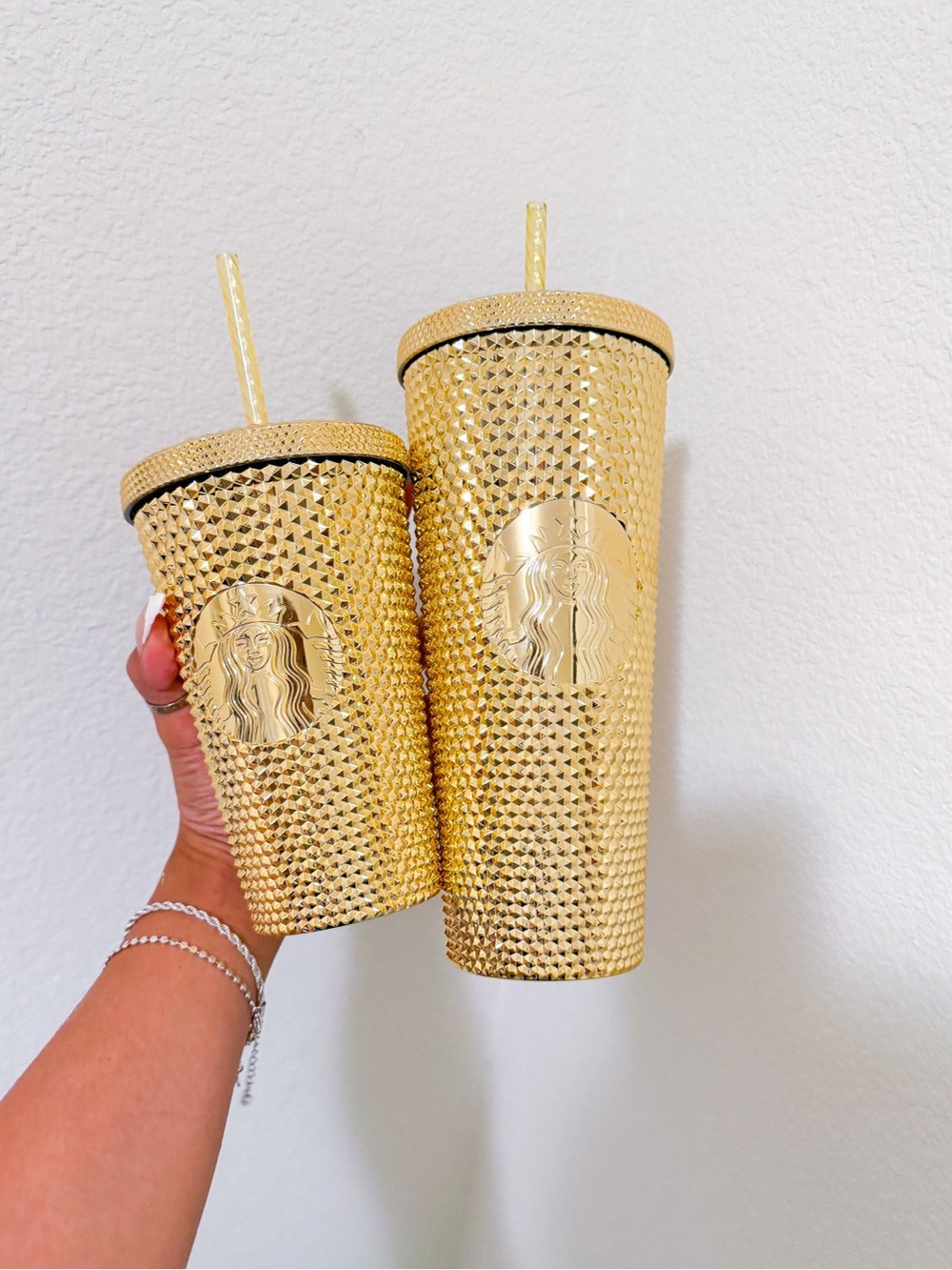 Starbucks Metallic Gold Studded Tumbler